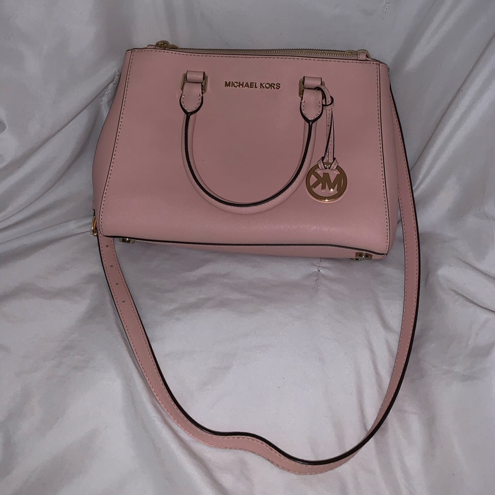 Michael Kors light pink leather satchel
